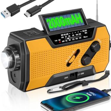 Imagem de Rádio de Emergência com Manivela 2000 Mah, Cabo de Carregamento, Rádio de Manivela Manual, Ádio Operado Por Bateria, Alarme Sos, Am/Fm e Lanterna de Led, Radio, Caixa de Som, Radio Portatil, Rádio