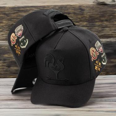 Imagem de Boné Country Aba Curva Snapback Masculino Preto Bordado - Pampas Count