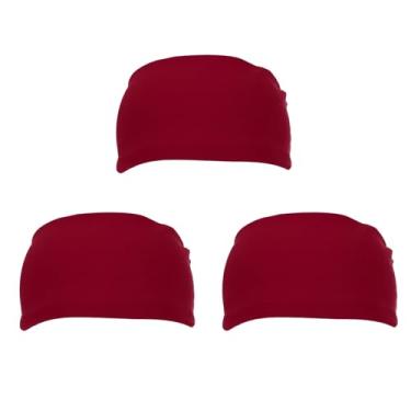 Imagem de PATIKIL Bandanas esportivas masculinas 17,78 cm x 10,16 cm, 3 faixas de suor para corrida, absorção de suor, para mulheres, treino, basquete, ioga, academia, vermelho escuro