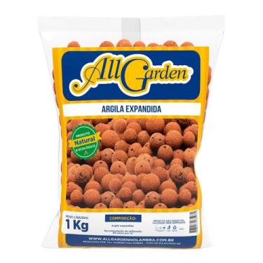 Imagem de Argila Expandida P/ Decoração Plantas e Vasos All Garden 1kg