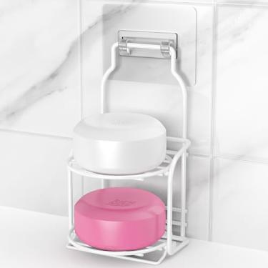 Imagem de galasily Suporte Para Saboneteira E Xampu De 2 Níveis, Saboneteira Autoadesiva E Autônoma Com Drenagem Para Banheiro, Cozinha, Acessórios De Parede, Decoração De Itens Essenciais Para Apartamentos