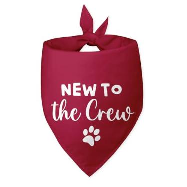 Imagem de Novo para The Crew Bandana Cachorro Vermelho Bandana Novo Anúncio de Filhote de Cachorro Presente para Novos Proprietários Bandana de Cachorro Engraçado Bonito Bandana Foto Adereço Lenço Acessórios