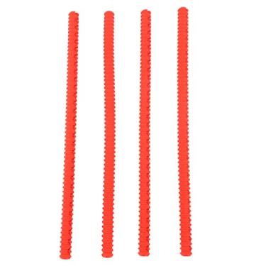 Imagem de Protetores de rack de forno 4pcs calor robuste silicone guards grade liner acessórios de capa de cozinha restaurante de cozinha laranja tape (赤)