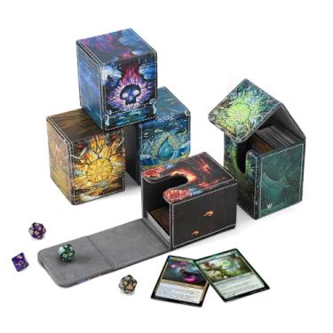 Imagem de TCGUARD Caixa de baralho para cartão MTG, comporta mais de 100 cartas de manga única com jogos de cartas colecionáveis TCG Yugioh etc. (pacote com 5)
