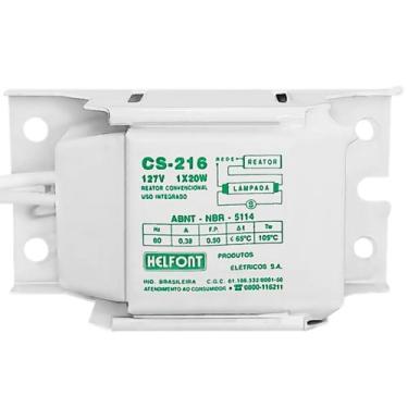 Imagem de Reator Eletromagnético 20w 127v P/ Lâmpada Tubular T10 - HELFORT