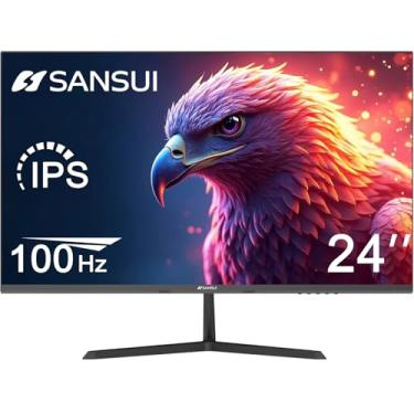 Imagem de Monitor SANSUI de 24 Polegadas, para Computador IPS FHD, 100 Hz com Suporte VESA e Entradas HDMI para Casa e Escritório (Cabo HDMI Incluído)