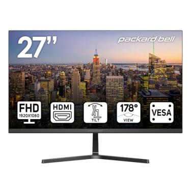 Imagem de Packard Bell 27 Inch Monitor FHD 1920 x 1080 Computer Monitor, 75 Hertz, 5 Milliseconds, Ultrawide Monitor, VESA Mount, Tilt Adjustment, VGA and HDMI Monitor, Basic Monitor and Gaming Monitor