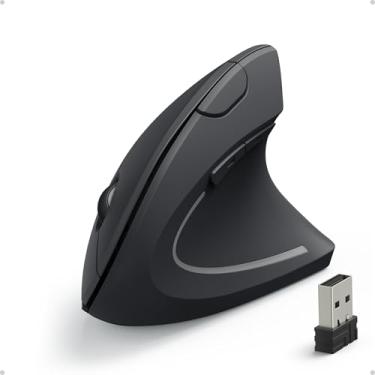 Imagem de Anker Mouse óptico ergonômico vertical 2.4G, 800/1200/1600 DPI, 5 botões para laptop, desktop, PC, MacBook – Preto