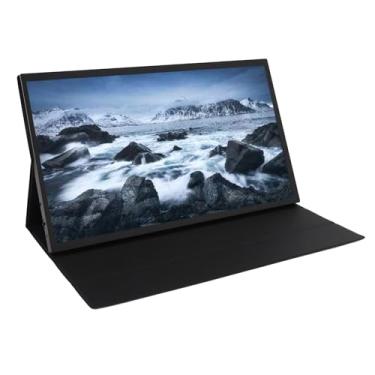 Imagem de Tela portátil de 15,6 polegadas, Segundo monitor externo USB C para cuidados com os olhos 1080P 4K, Tela de computador LCD semitransparente e semirreflexiva com estojo de proteção