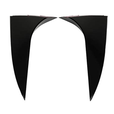 Imagem de Grcfumo 1 par de spoiler lateral da janela traseira do carro, decoração externa preta brilhante, guarnição da tampa do spoiler da janela para hatchback 2015 a 2018