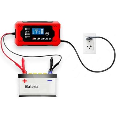 Imagem de Carregador de bateria 12v inteligente Digital portátil Bivolt 4ah até 100ah carro moto Pickup Jet Ski Etc Universal -PREMIUM