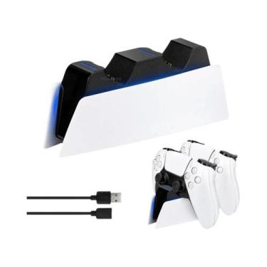 Imagem de RGB LED PS5 Controlador Carregador Suporte Duplo Doca De Carregamento 