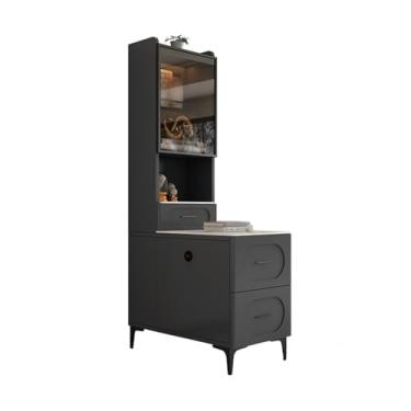 Imagem de Armário lateral de sofá Sala de estar sofá aparador armários laterais armários de canto mesa lateral prateleiras moderno simples pequena mesa de centro Armário de armazenamento(Gray,90x50x165cm)