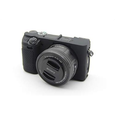 Imagem de Capa A6400, BolinUS Fullbody Ultrafina, leve, de borracha, macia, de silicone, capa para Sony Alpha A6300 A6400, Preto