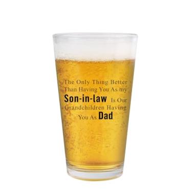 Imagem de Son in Law Gifts Beer Pint Glass, The Only Thing Better than Having You as My Son in Law Copo de cerveja 473 ml - Presente de aniversário de dia dos pais, presente de Natal para genro da sogra do