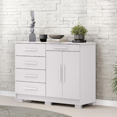 Imagem de Cômoda Sapateira Sirius 5 Gavetas 2 Portas Branco - Vila Rica