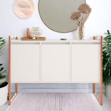 Imagem de Buffet 3 Portas Aparador Londres - Branco Cobre Branco Cobre