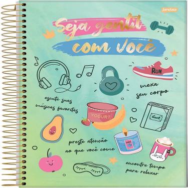 Imagem de Jandaia Caderno Universitário Capa Dura Espiral 1 Matéria 80 Folhas De Boas com Adesivos