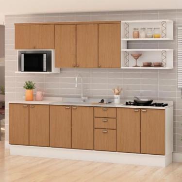 Imagem de Cozinha Completa 280cm com Detalhes em Metalon e Balcões - GenialFlex 