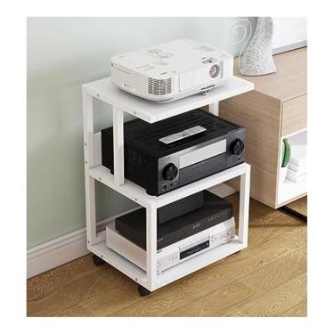 Imagem de Suporte para impressora de mesa, suporte de impressora com rodas, metal, 3 camadas, suporte para máquina de fax, copiadora de escritório, prateleira de scanner, prateleiras de impressora (cor: C) (D