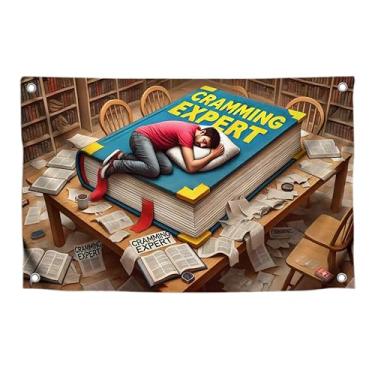 Imagem de Bandeira de imagem de motivação de 9,5 x 1,5 m, 4 argolas de latão - Bandeira de especialista em amontoamento para quarto - Bandeiras personalizadas para quarto com uma imagem legal - Banners