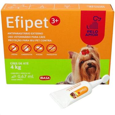 Imagem de Efipet 3+ 0,67ml antipulga e carrapato para cães até 4kg ibasa