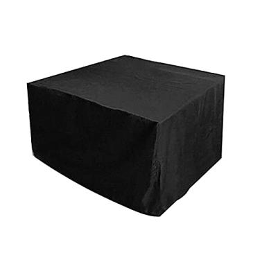 Imagem de FLSXC Capas de móveis de jardim, para mesas e cadeiras de terraço de mesa de centro, capas de móveis de vime grandes à prova d'água/à prova de vento, 30 tamanhos (cor: preto, tamanho: 3 x 3 x 1 m)
