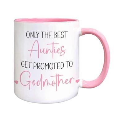 Imagem de QASHWEY Caneca de café madrinha, presentes de madrinha, presentes de tia tia, anúncio de gravidez, caneca de chá, presente para amigas, mulheres, promoção à madrinha xícaras de café de cerâmica 325 ml