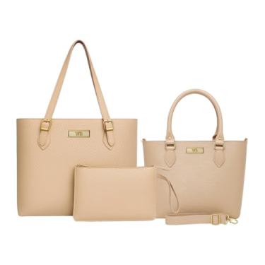 Imagem de Kit 3 Bolsas Feminina Grande + Media + Baú (Nude)…