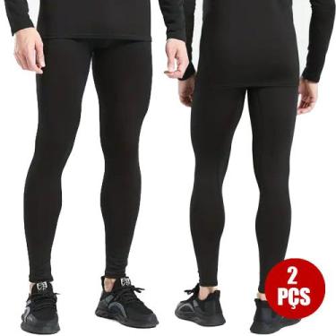 Imagem de Kit com 2 Calças Leggings Masculinas Térmica Segunda Pele - Slim Fitne