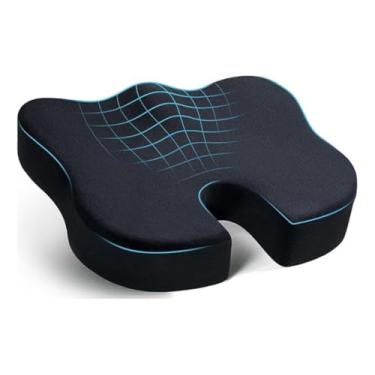 Imagem de Almofada para Cadeira de Escritório e Cadeira Gamer,com Espuma Viscoelástica, Almofada de Assento Ergonômica para Conforto e Postura- Ideal para Dor nas Costas e Cóccix