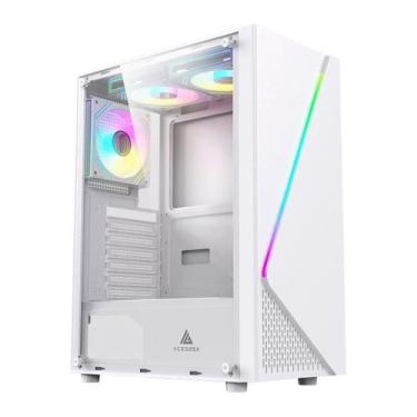 Imagem de Gabinete Gamer Acegeek Lumix, Mid-Tower, Lateral de Vidro, Branco, AG-