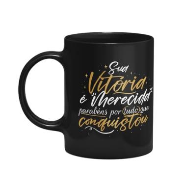 Imagem de JPS INFO, Caneca Formatura - Sua vit?ria ? merecida - Preta