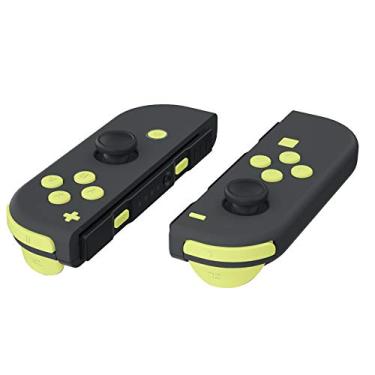 Imagem de eXtremeRate Reposição ABXY Direção Teclas SR SL L R ZR ZL ZL Botões de acionamento molas, conjunto completo de botões de reparo kits com ferramentas para Nintendo Switch Joy-Con JoyCon Shell não incluído, Lemon Yellow