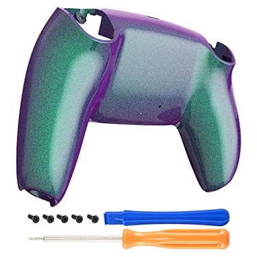 Imagem de eXtremeRate Chameleon Verde, Roxo, Fundo Brilhante para Controle DualSense 5, Capa Traseira Personalizada para Controle PS5, Capa Traseira de Substituição para Controle Playstation 5