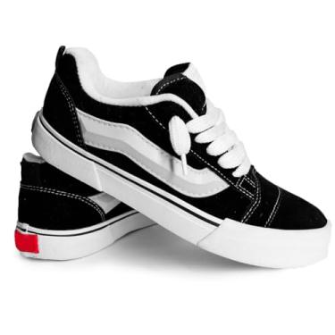 Imagem de Tenis Feminino Knu Skool Academia Casual Skate Confortavel Unisssex (Preto Branco, BR, Adulto, Numérico, 38)