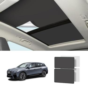 Imagem de Atualização Nano-Eletrostática Adsorção Isolamento Preservação do Calor Teto Solar Teto Solar Teto Compatível com BMW iX 2022-present i20 Nenhuma Instalação Necessária Zero Colapso (Preto, iX 2022