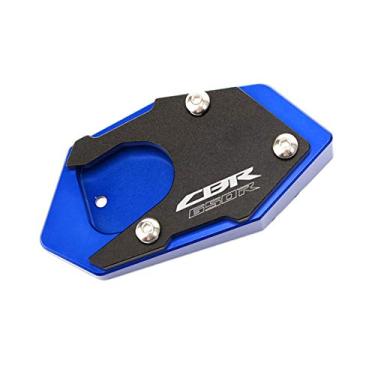 Imagem de Acc-Creativity Placa de extensão com suporte lateral para pé de motocicleta compatível com HONDA CB650R CBR650R 2019-2020 (CBR650R, azul)