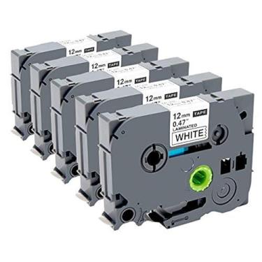 Imagem de Zencoma Fita de substituição compatível para rotulador Brother 12 mm 0,47 branco Ptouch TZe TZ 231 fitas laminadas funciona com Brother P Touch PT-D210 PT-H110 PTD-600 PT-D400 26,2 pés, pacote com 5