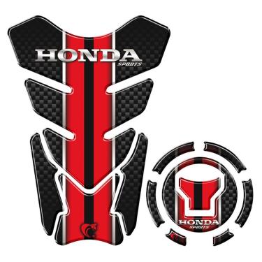Imagem de Kit Protetor Tanque Adesivo Moto Honda Acima 2018 Vermelho E Preto