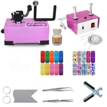 Imagem de Kit Máquina de Laços e Fitas, Máquina de Cortar Fita Fuxico, com Pinças e Acessórios Artmaq - A06
