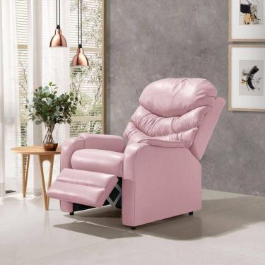 Imagem de Poltrona Portinari Reclinável Luxo Alto Conforto Sala Quarto Rosa