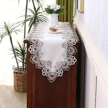 Imagem de Caminho de Mesa Trilho Kasilar Veneza Premium Bordado Guipir 40x1.50cm