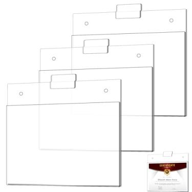 Imagem de Kathfly Pacote com 3 suportes de placa de parede de 21 x 28 cm, manga de montagem na parede, acessórios de slatwall de acrílico, porta-folhetos, porta-folhetos, para painéis de parede de ripas