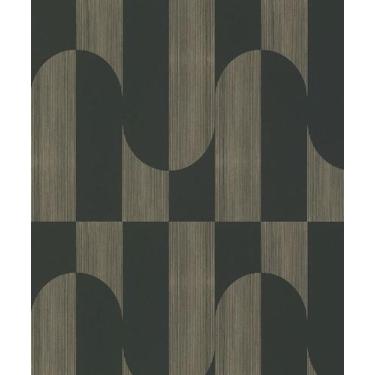 Imagem de Papel de Parede Muse Geométrico Preto e Dourado A55702 - GRANDECO