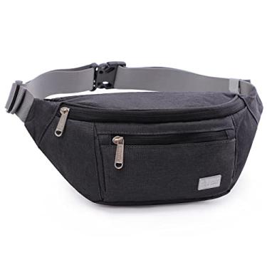 Imagem de Pochetes grandes para mulheres e homens, bolsas transversais com alça ajustável, impermeável, cinto de corrida, bolsa tiracolo preta, Cinza/206