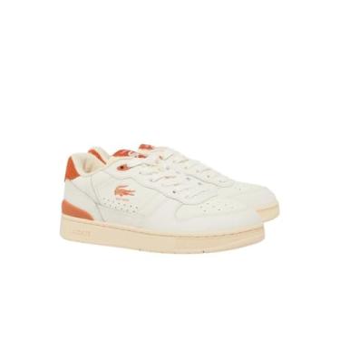 Imagem de Lacoste Tênis feminino T-Clip Set, Branco/laranja, 36