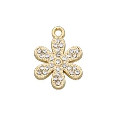 Imagem de Zicdije Pacote de 20 pingentes de strass banhados a ouro, acessórios de cristal pavimentados para colar, pulseira, joias, artesanato DIY, Zinco, Strass