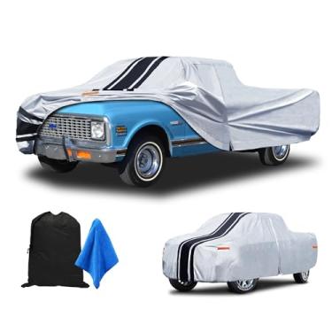 Imagem de [Atualização 2025] Capa de caminhão resistente à prova d'água para todos os climas. Proteção solar UV completa para a maioria das cabines comuns curtas Ford F100 Chevy C10 S10 Ram 150 250