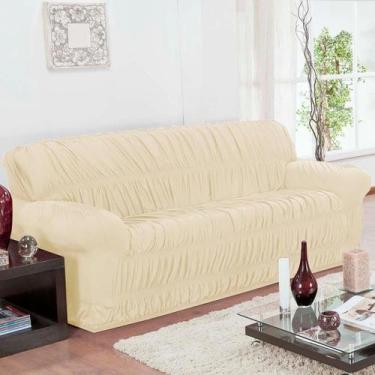 Imagem de Conjunto Capa de Sofá 3 e 2 Lugares Elástica em Malha Gel - Cores Cham